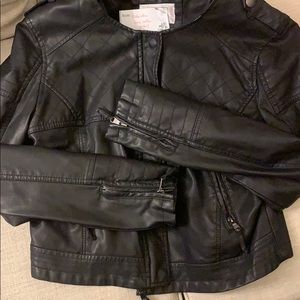 Xhileration faux leather crop moto